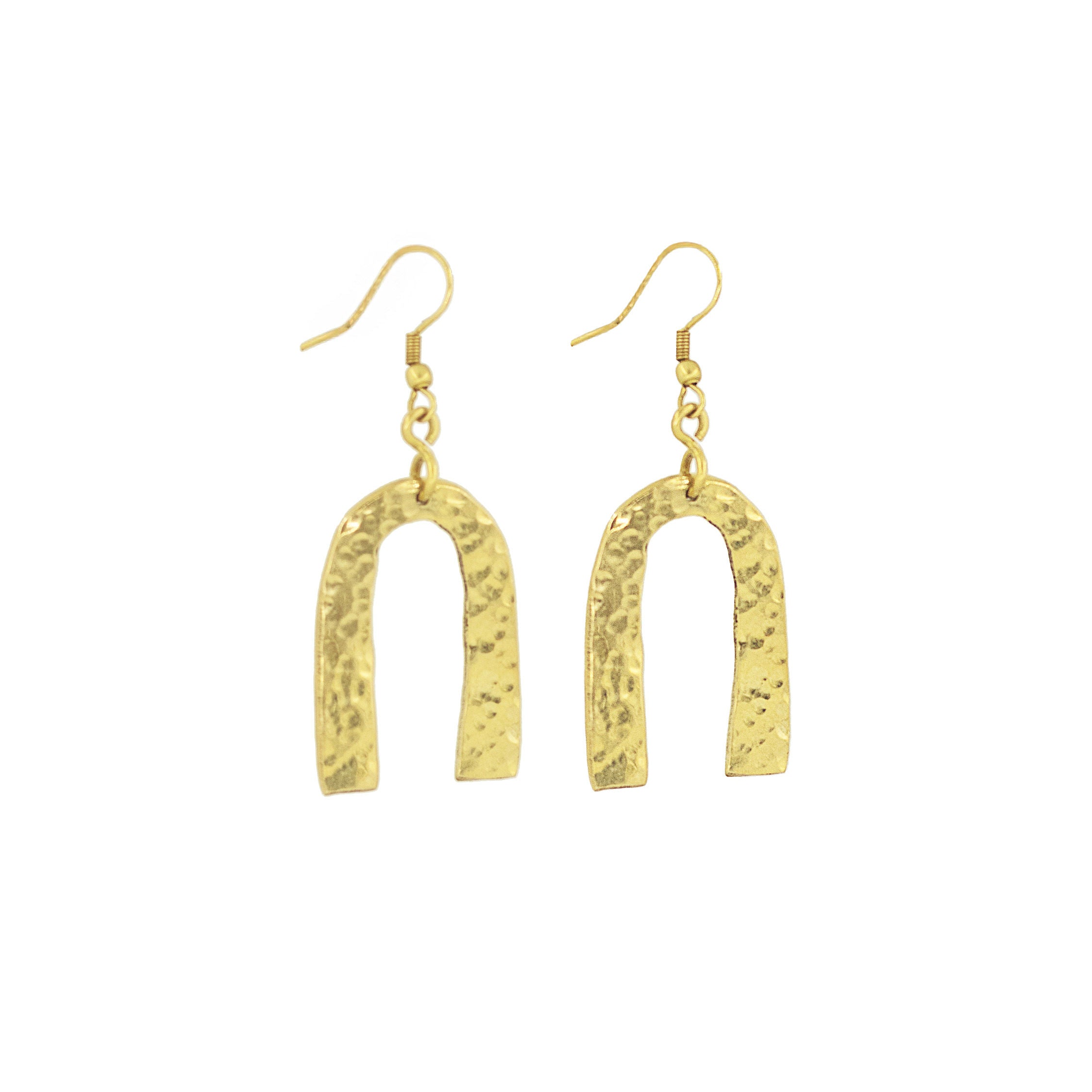 Open Arch Brass Statement Earrings | Bundi