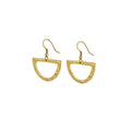 Hammered Half-Circle Open Brass Earrings | Jano