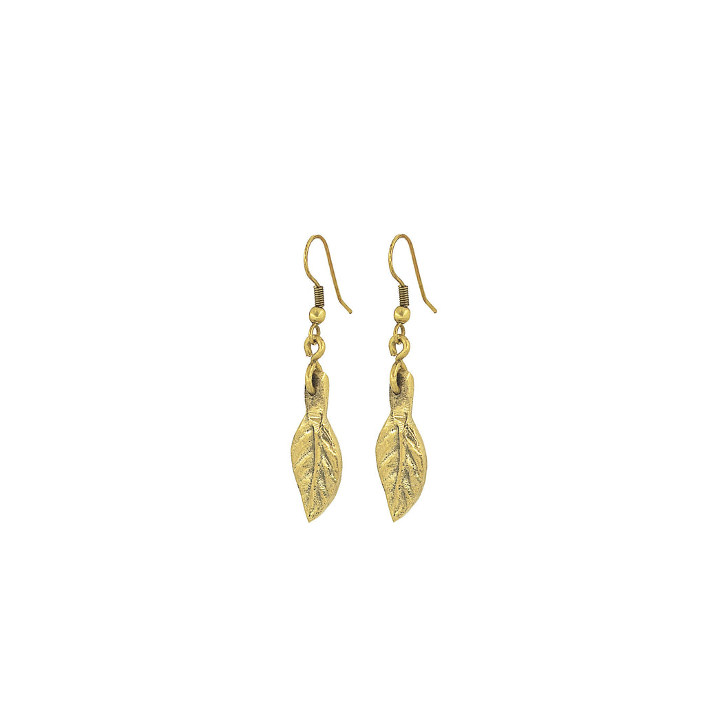 Brass Palm Leaf Earrings for Women - Tawi