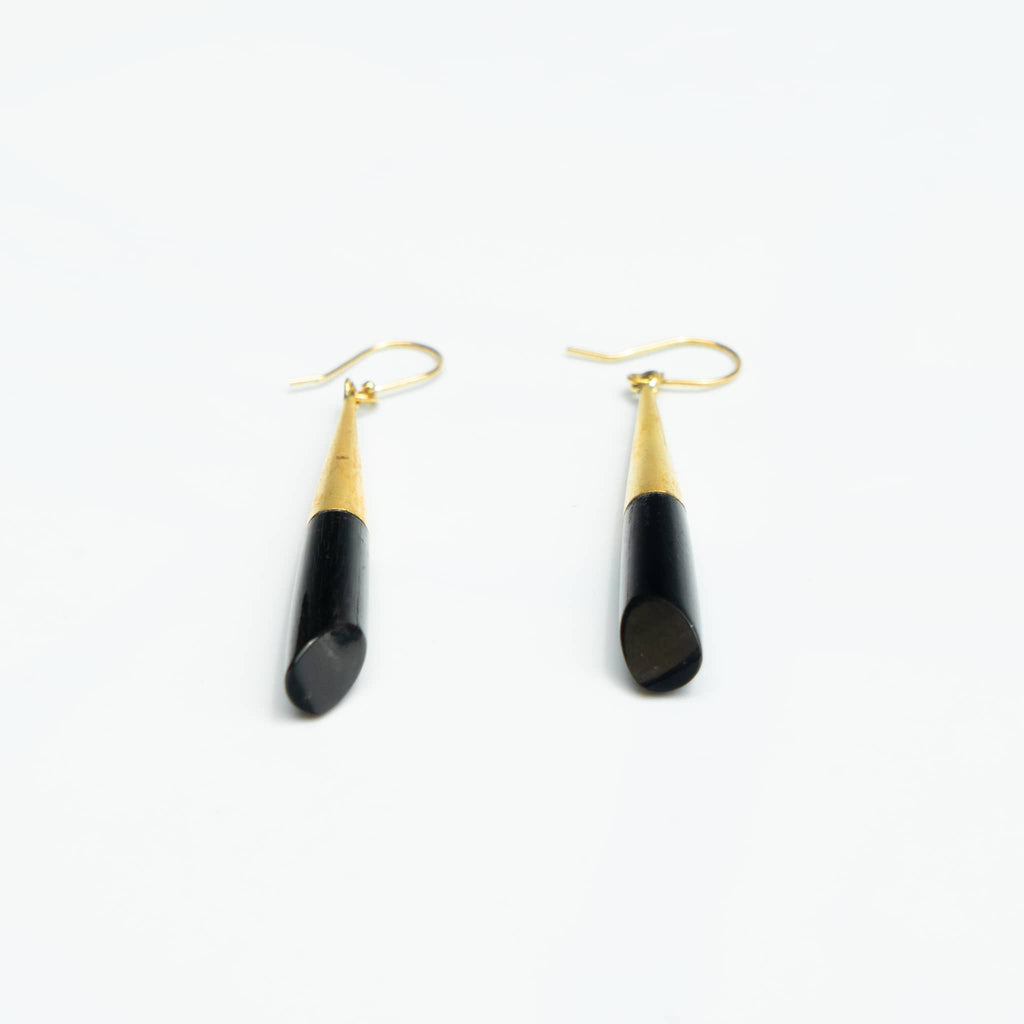 Brass & Bone Teardrop Drop Earrings | Shela