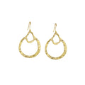 Hammered Double-Loop Brass Hoop Earrings | Kobe