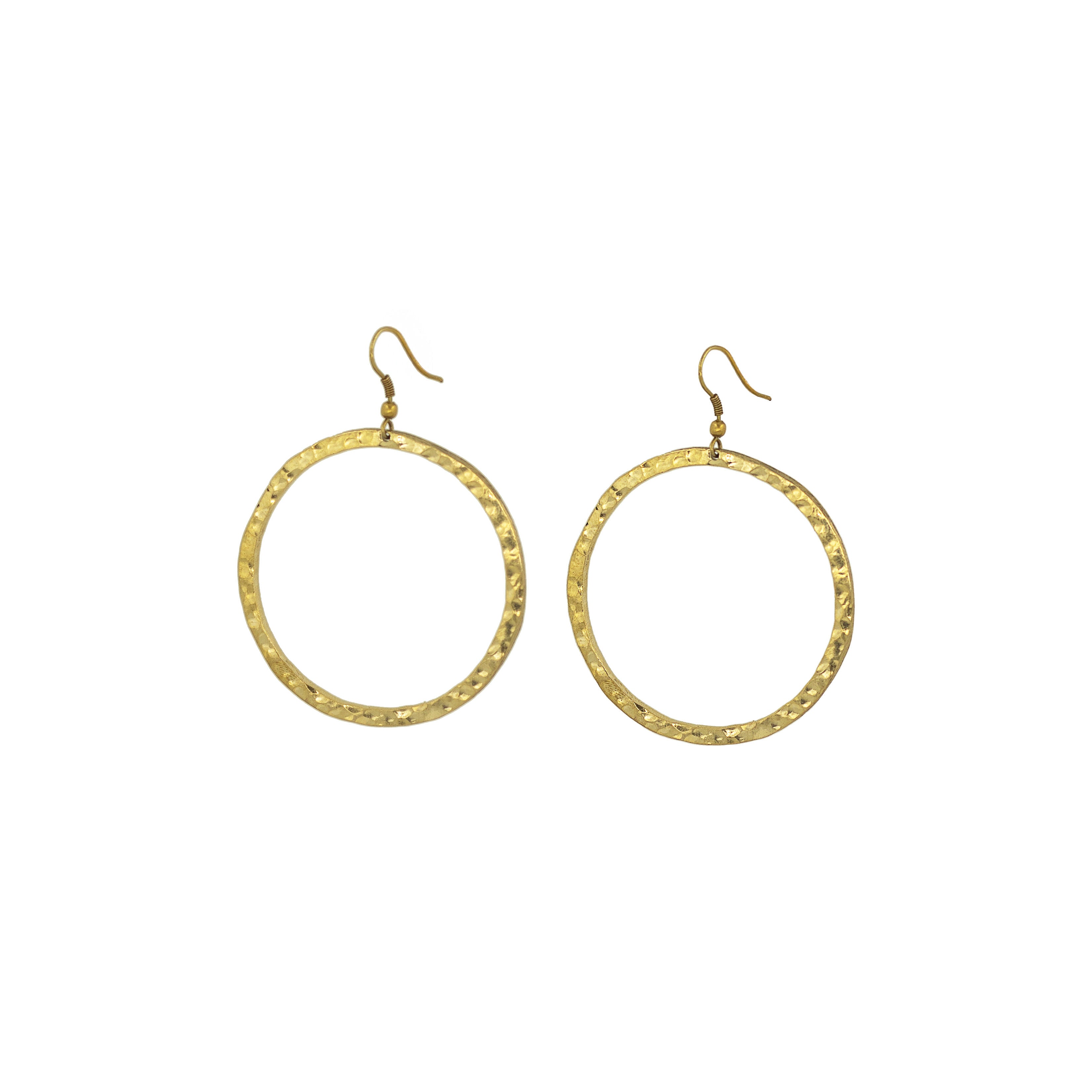 Circle Hoop Brass Earrings for Women | Sura