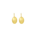 Hammered Oval Disc Brass Drop Earrings | Zawadi