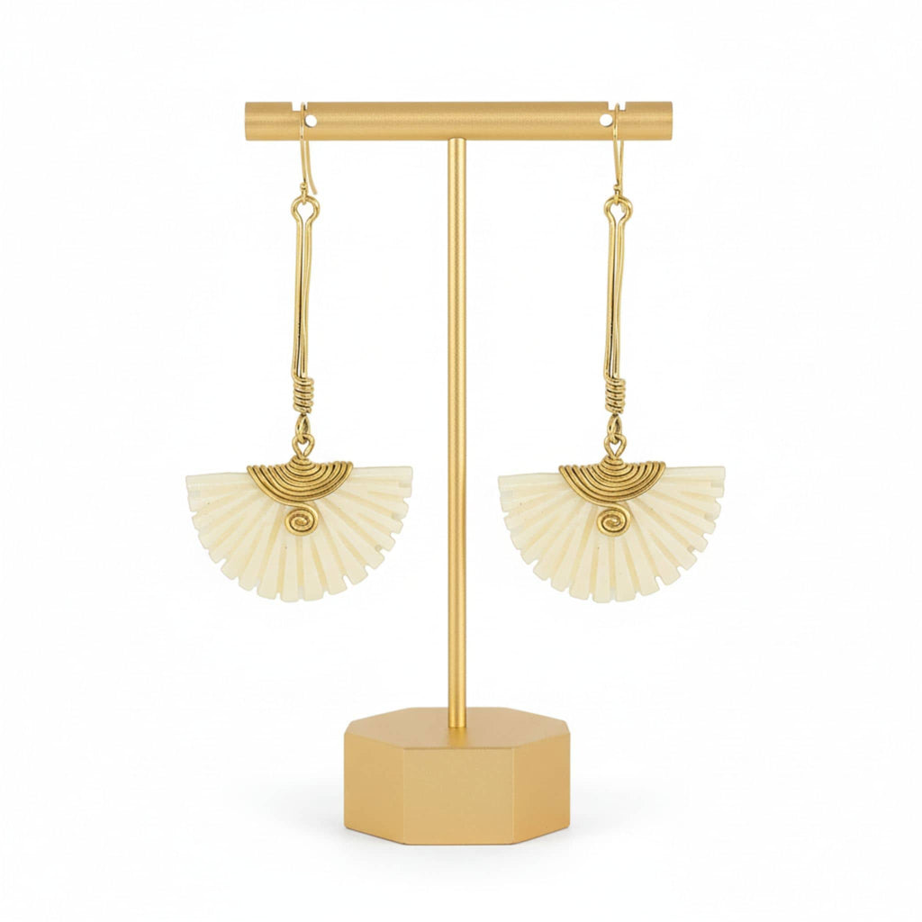 Brass & Bone Drop Earrings for Women | Koa