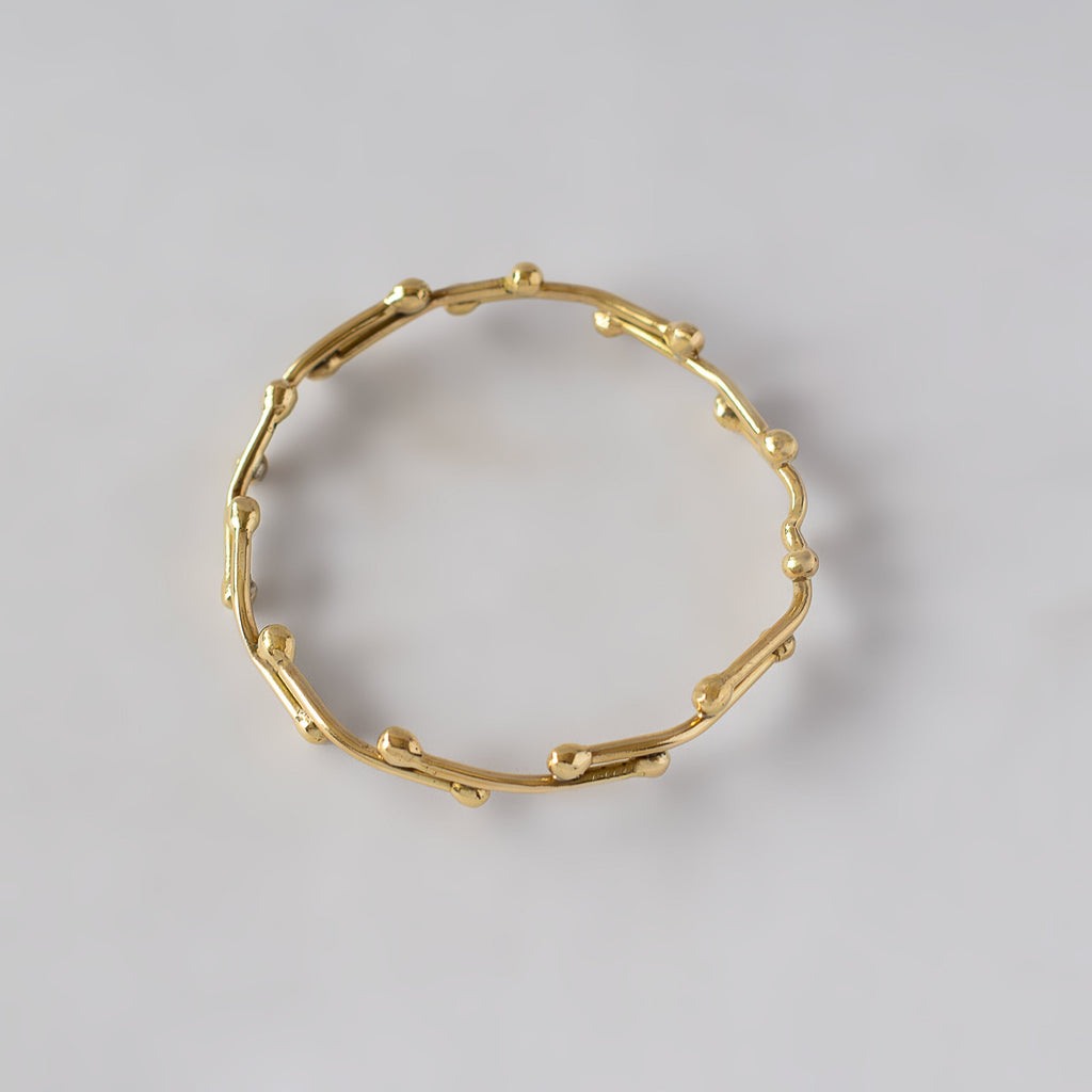 Round Link Brass Bangle | Kaya