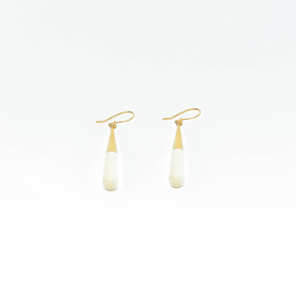 Brass & Horn Teardrop Dangle Earrings | Guru