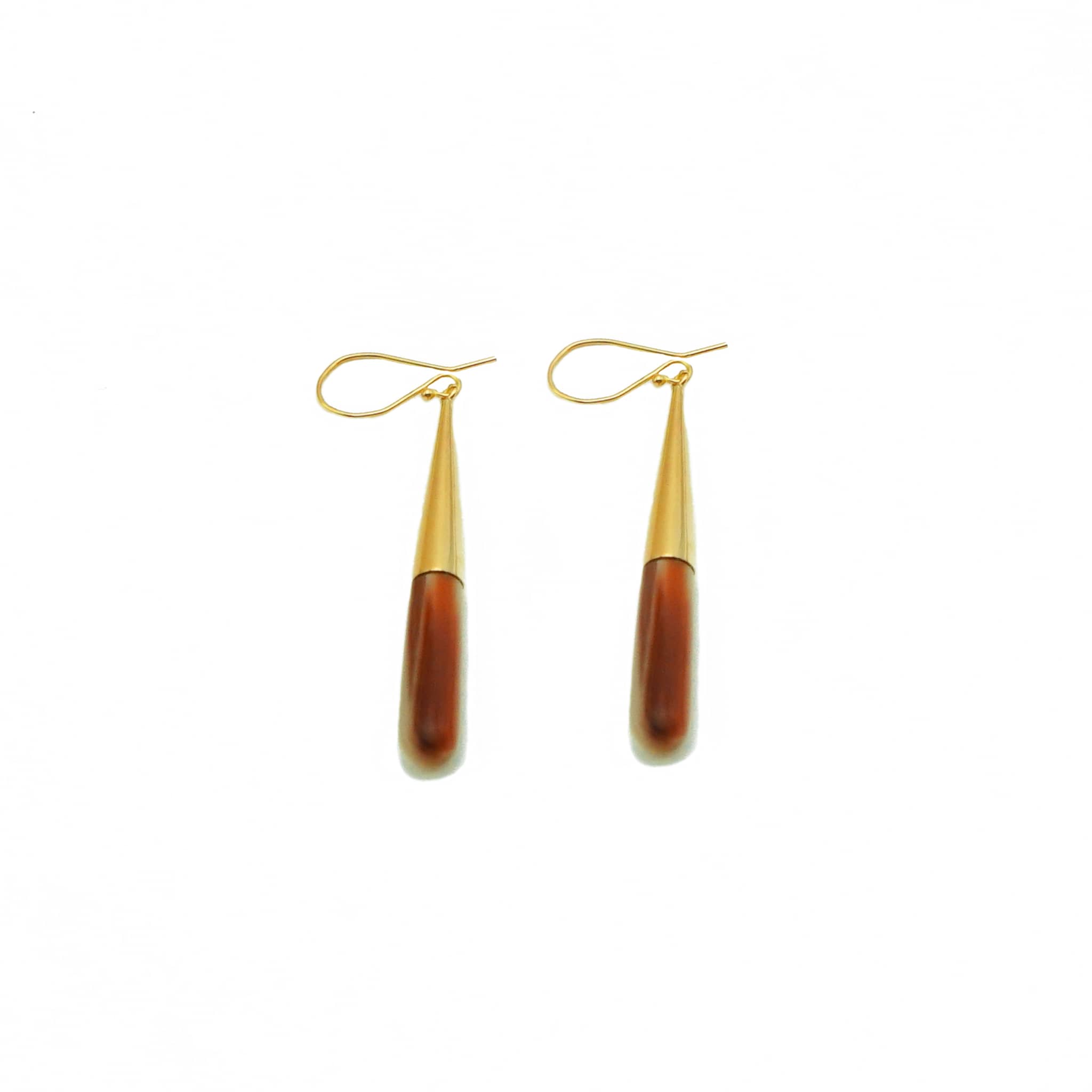 Brass & Horn Teardrop Dangle Earrings | Guru