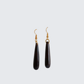 Black Hardwood Teardrop Drop Earrings | Tiwi