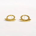 Hammered Crescent Hoop Brass Earrings | Leo