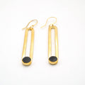 Brass & Horn Drop Hoop Earrings | Lila