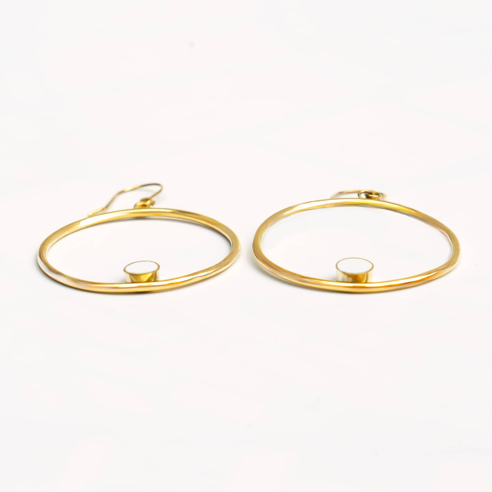 Brass Hoop with Horn Accent Earrings | Lozi
