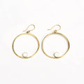 Brass Hoop with Horn Accent Earrings | Lozi