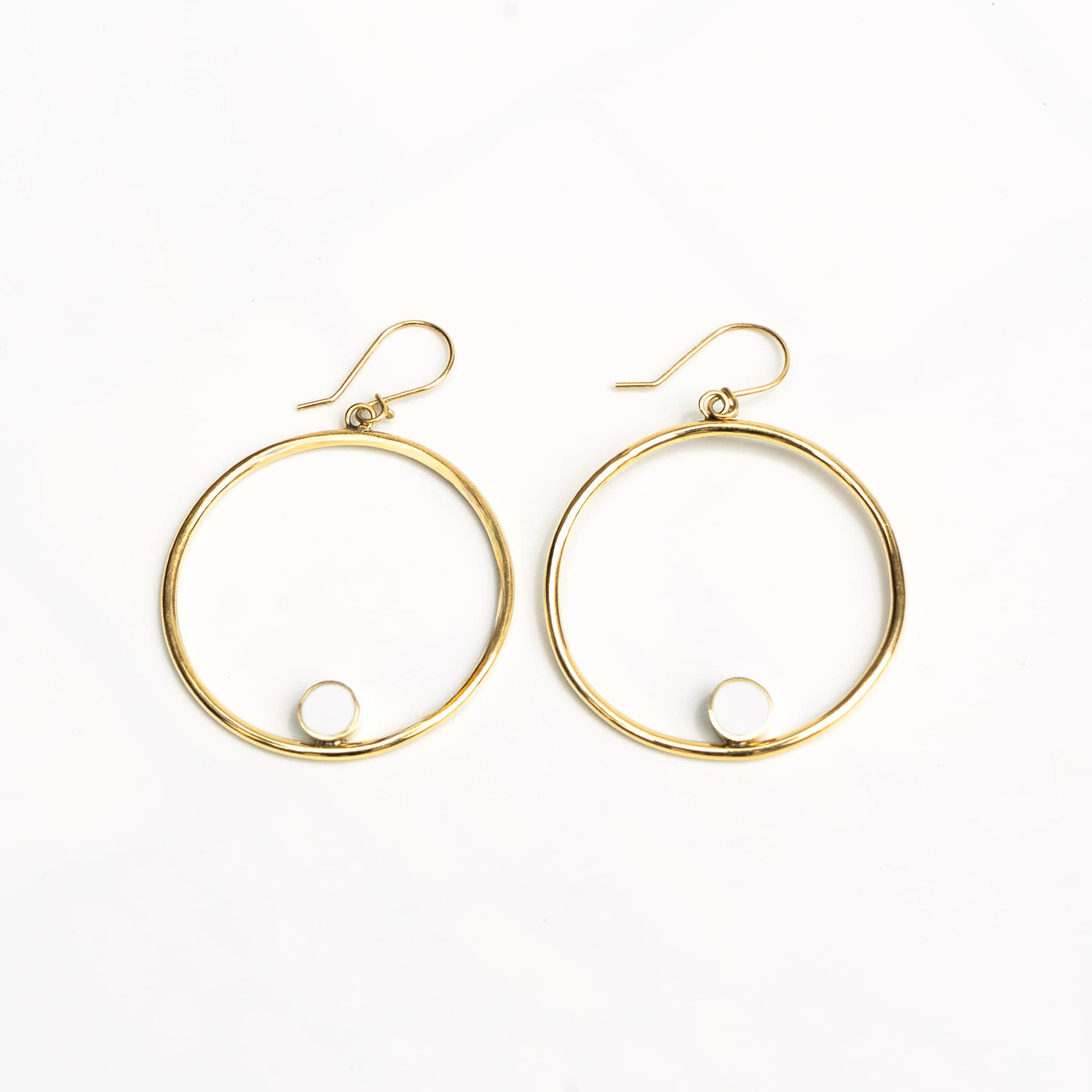 Brass Hoop with Horn Accent Earrings | Lozi