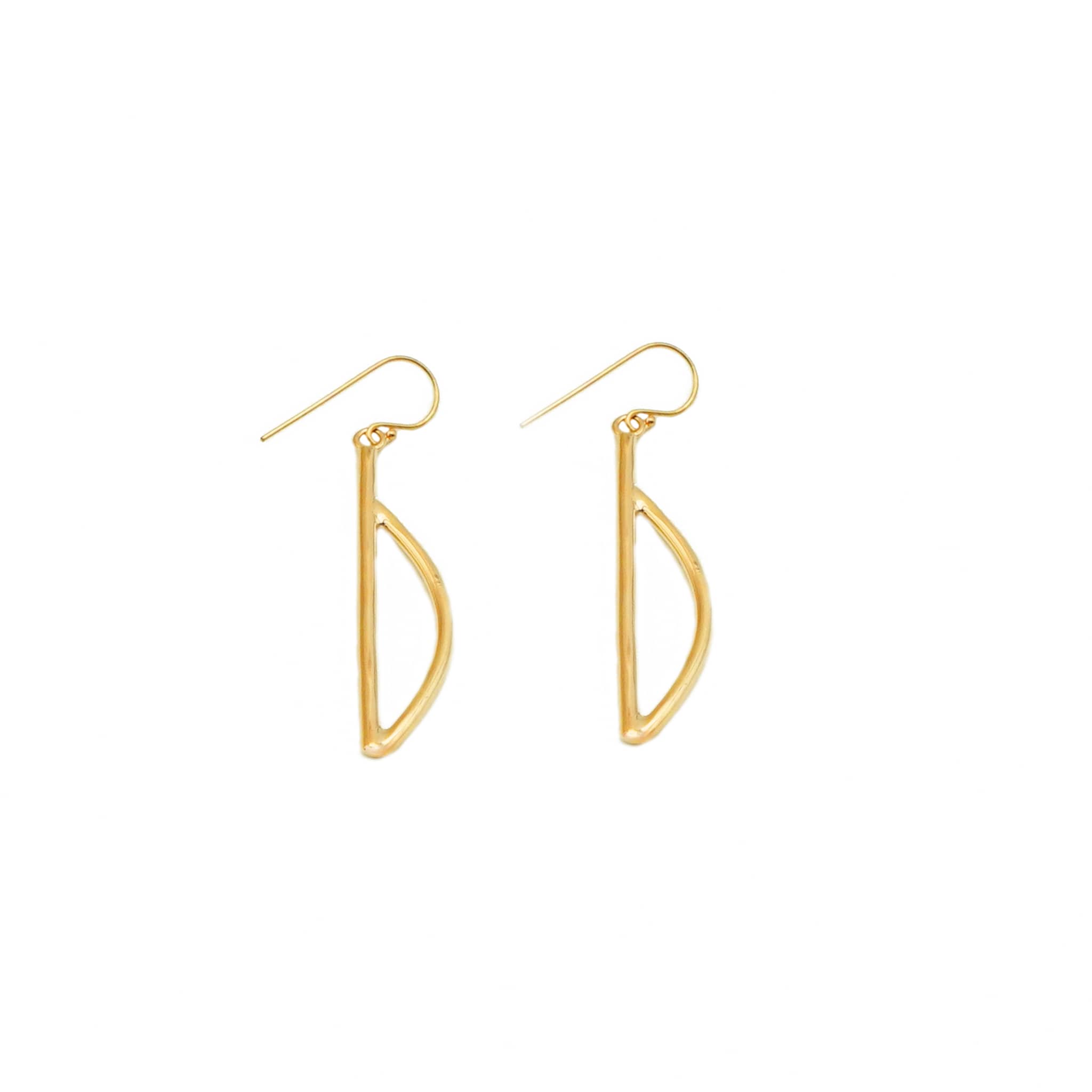 Brass Letter D Drop Earrings | Moyo