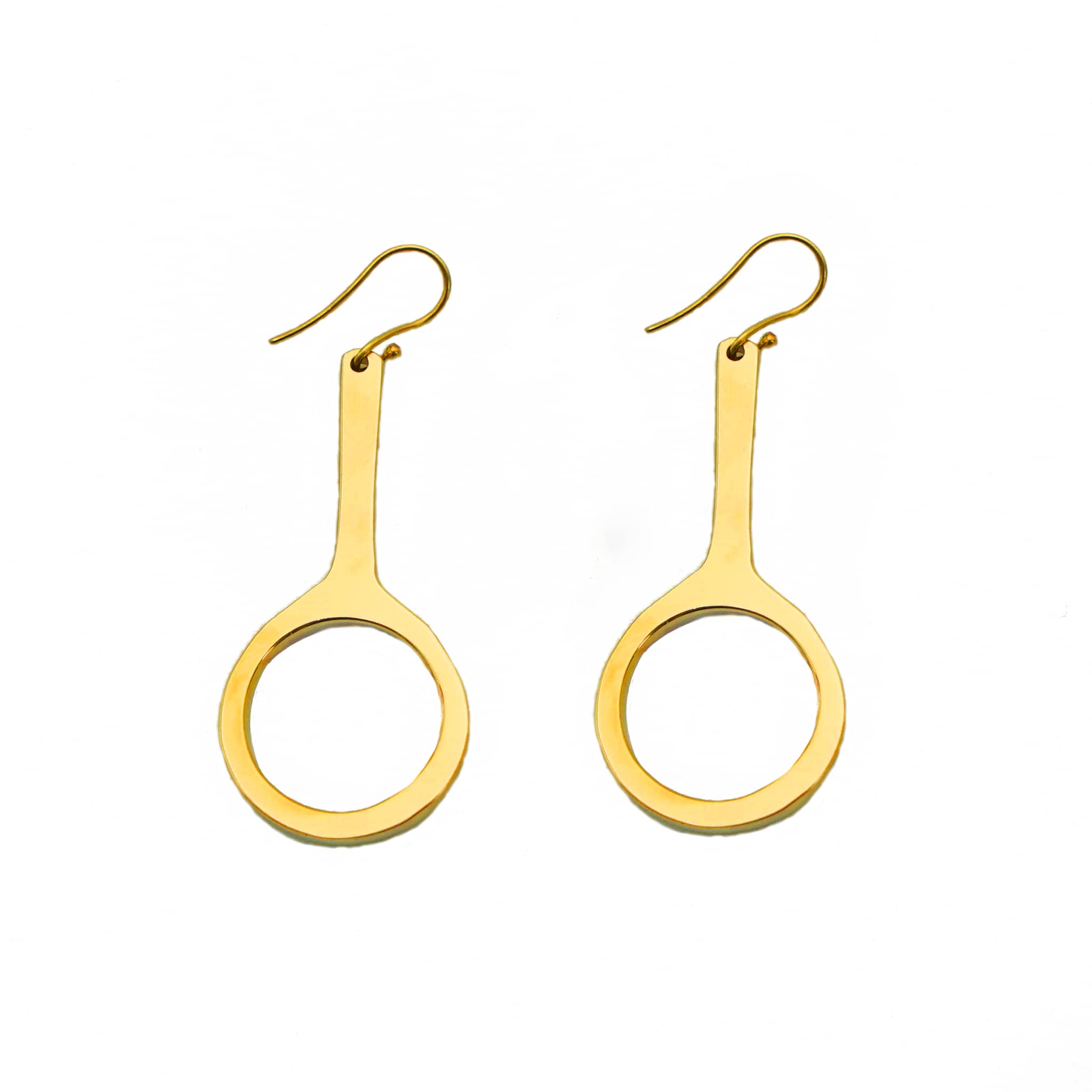 Hoop with Oval Drop Brass Earrings | Mwenzi