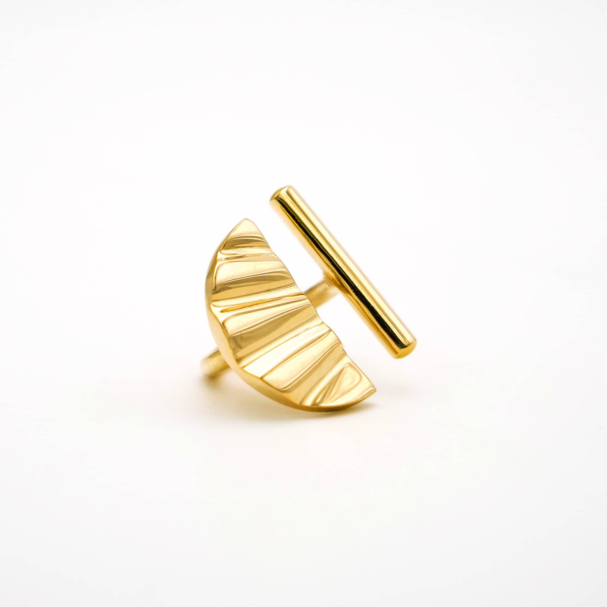 Bar and Shell Semicircle Ring | Nika