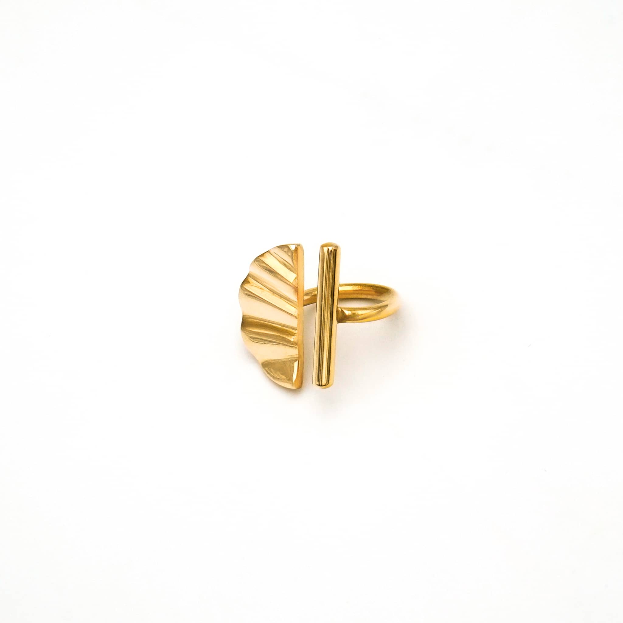 Bar and Shell Semicircle Ring | Nika