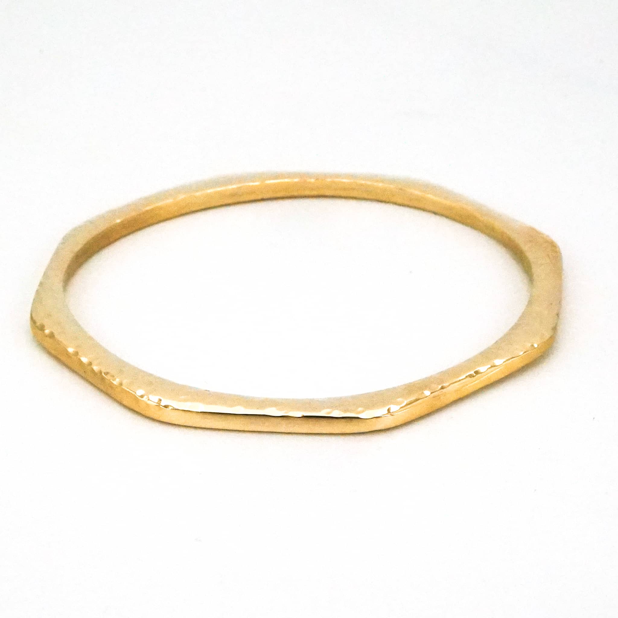 Hand-Hammered Octagon Stackable Brass Bangle | Pia